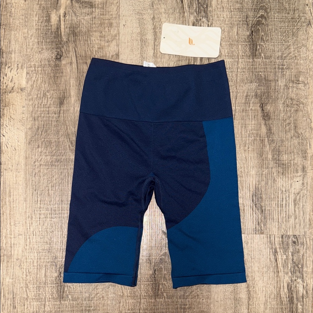 Fabletics Navy and Teal Women Shorts
